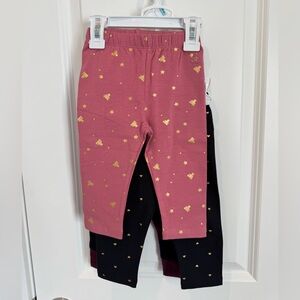 Gap Black w/ Gold Hearts, Pink w/ Gold Stars, & Purple/Navy Stripped Pants